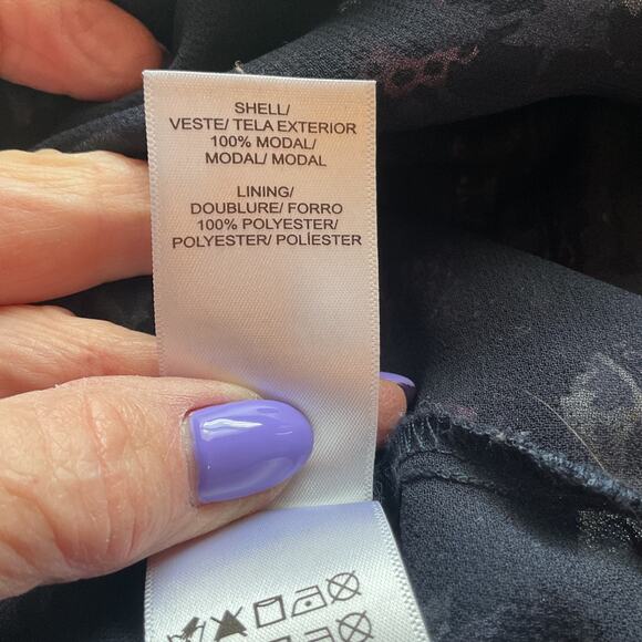 Lucky Brand Boho Floral Paisley Long Sleeve V Neck Lined Lightweight Dress XL - Picture 6 of 8